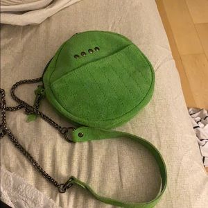 Genuine leather cute green purse